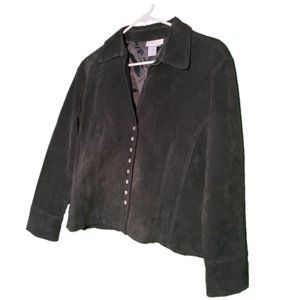 Vintage Suede Black Leather Jacket
